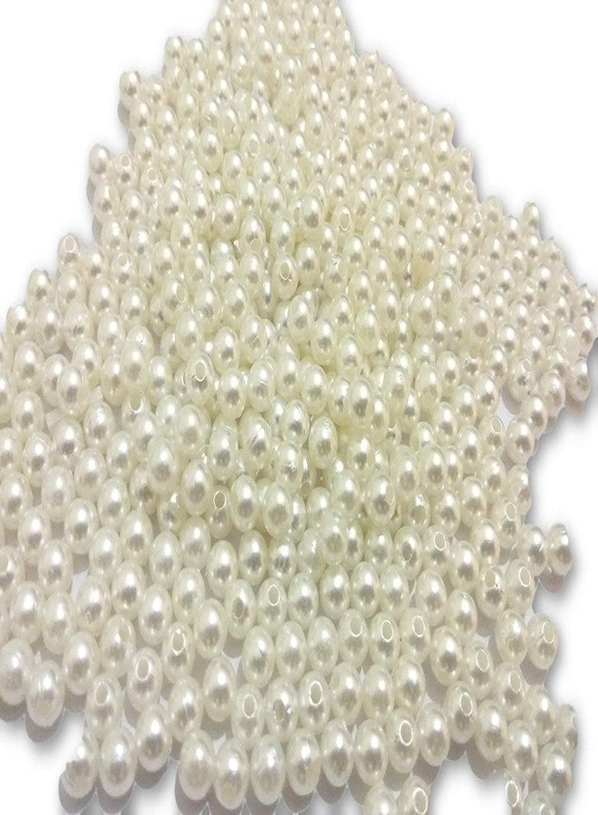 Utkarsh Pack of 500 Gram (1250 Approx) 8mm Off-White Pearl Bead Moti Balls Craft Material for Artificial Jewellery Making Beading Scrap Booking Craftworks and Decorations - Image 2